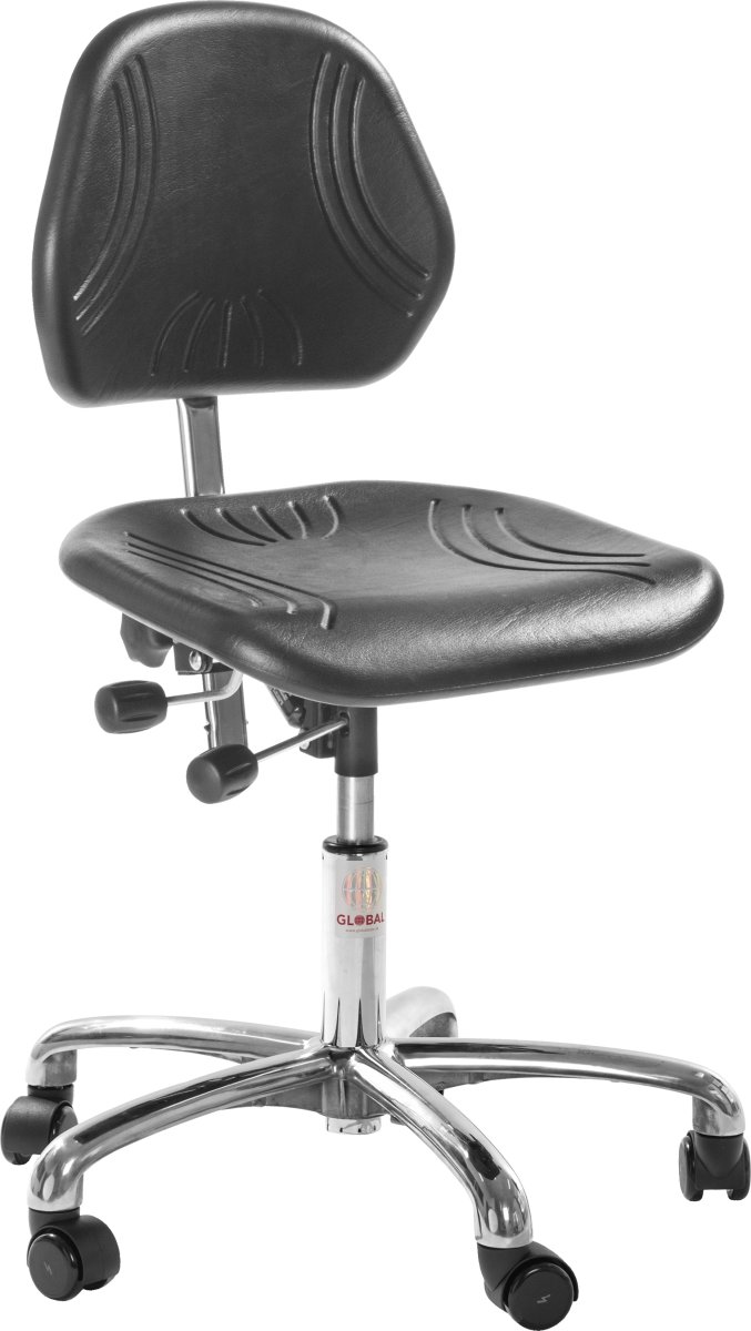 Comfort Arbejdsstol, Sort, ESD PU, 46-59cm