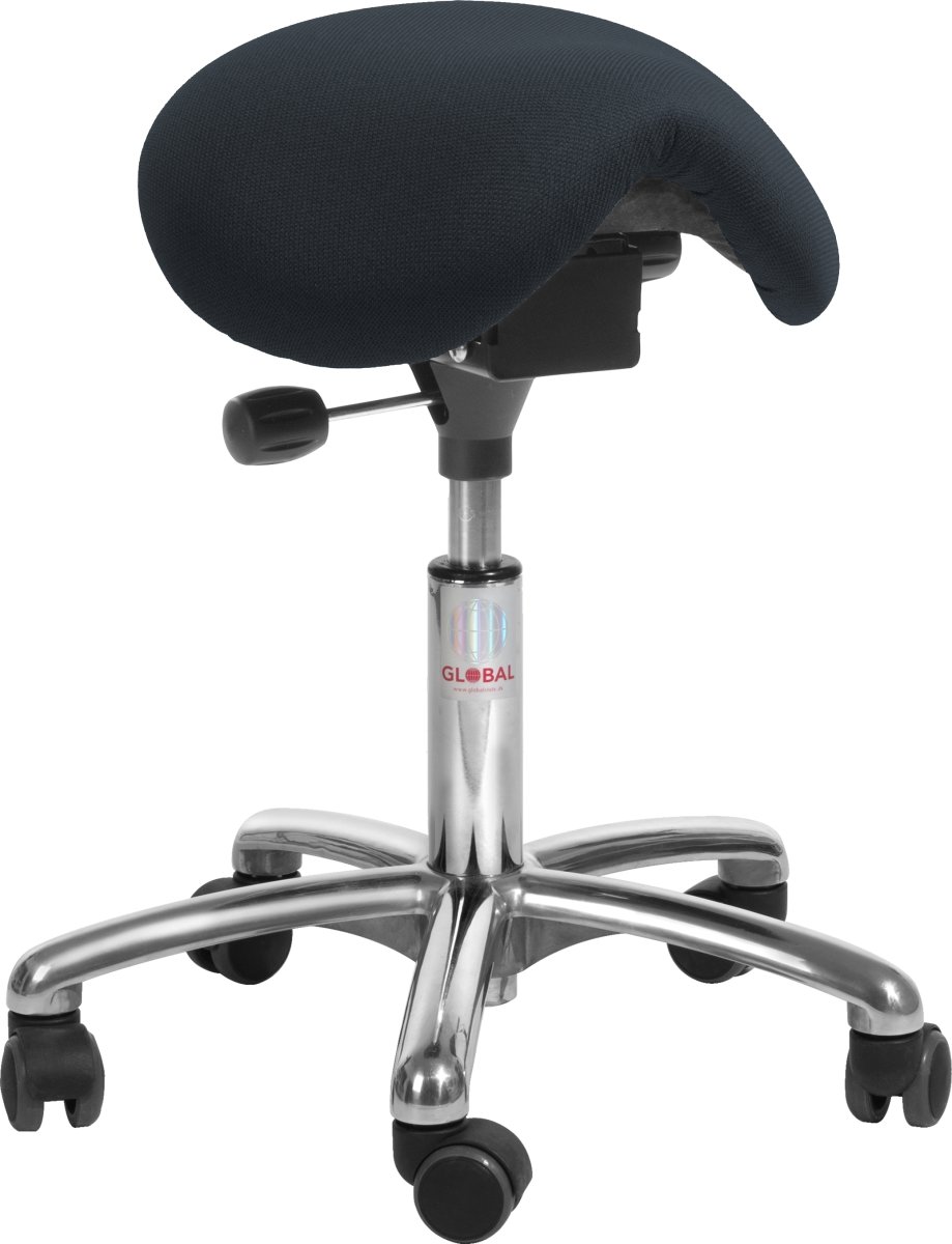 Mini Sadelstol, Sort, Stof, 51-64 cm, Alu