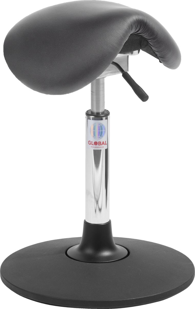 Mini Sadelstol, Sort, Kunstlæder, 53-72 cm, Sway