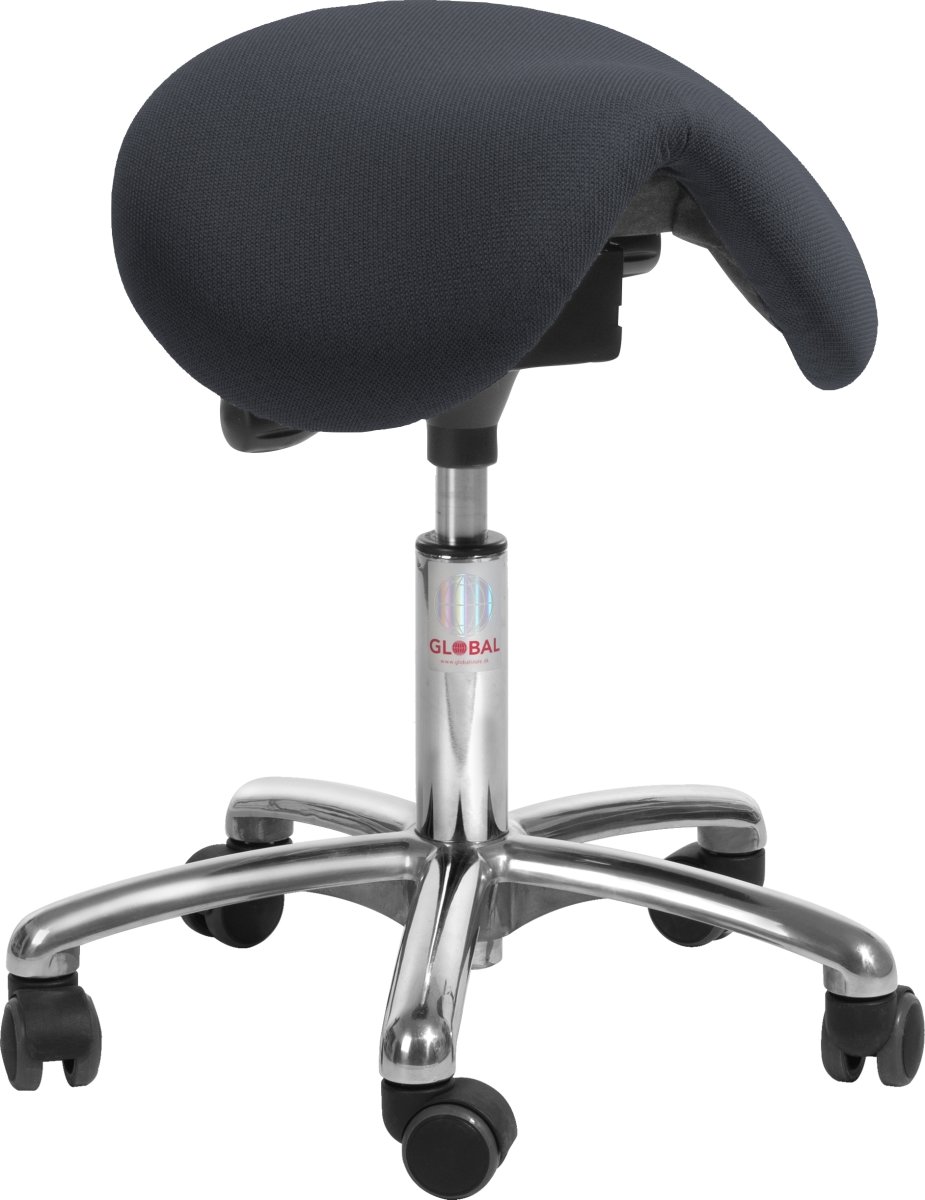 Dalton Sadelstol, Sort, Stof, 51-64 cm, Alu