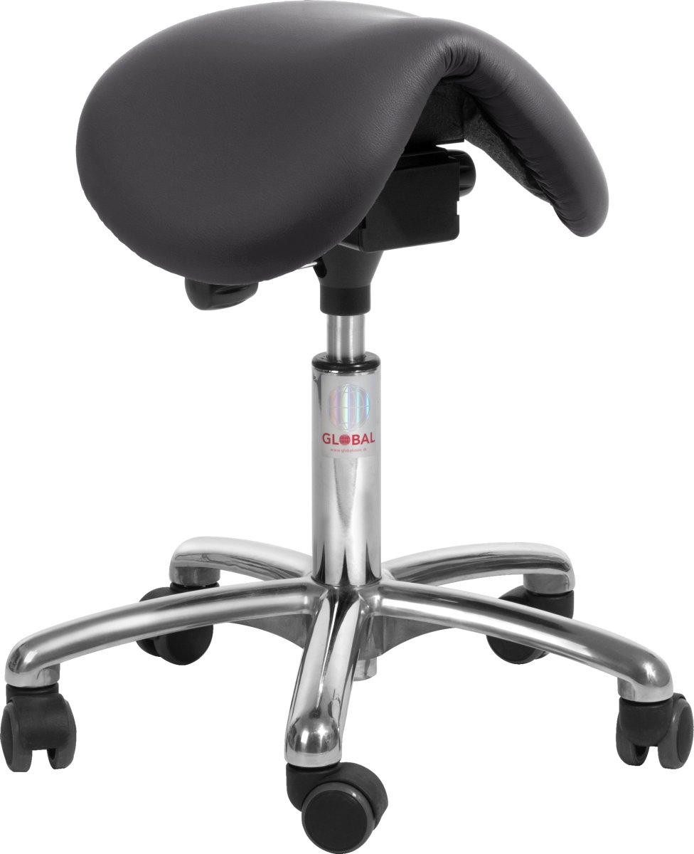 Dalton Sadelstol, Sort, Kunstlæder, 51-64 cm, Alu