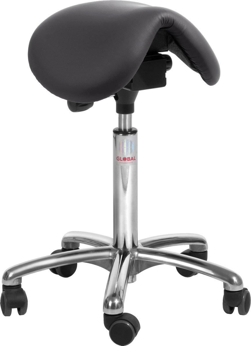 Dalton Sadelstol, Sort, Kunstlæder, 60-79 cm, Alu