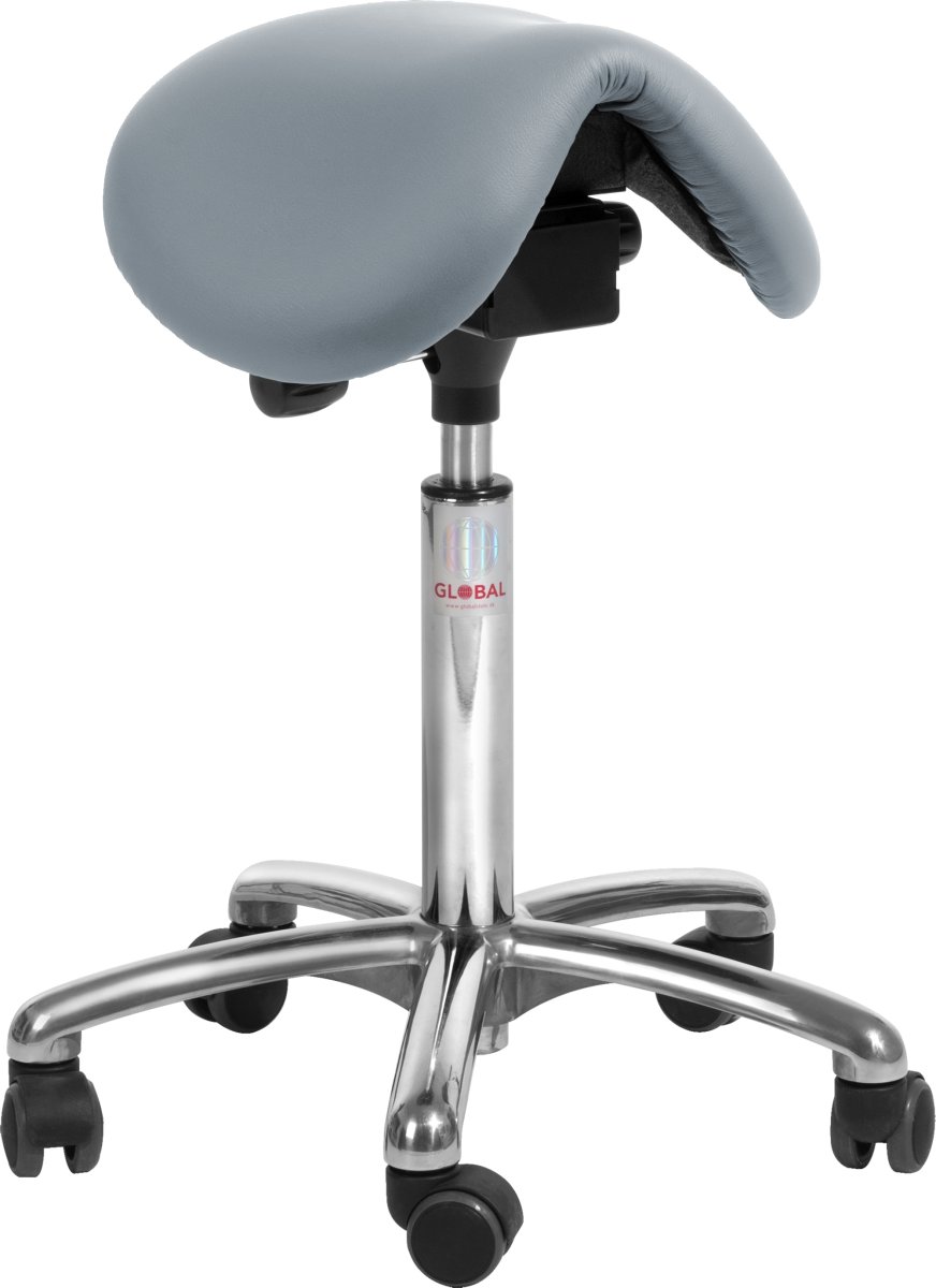 Dalton Sadelstol, Lyseblå, K.læder, 60-79 cm, Alu