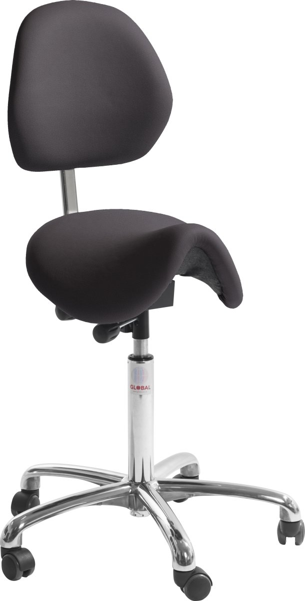 Dalton Sadelstol, Sort, K.læder, 60-79cm, Ryglæn