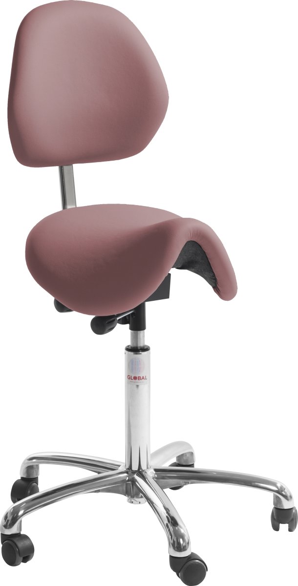 Dalton Sadelstol, Rosa, K.læder, 60-79cm, Ryglæn