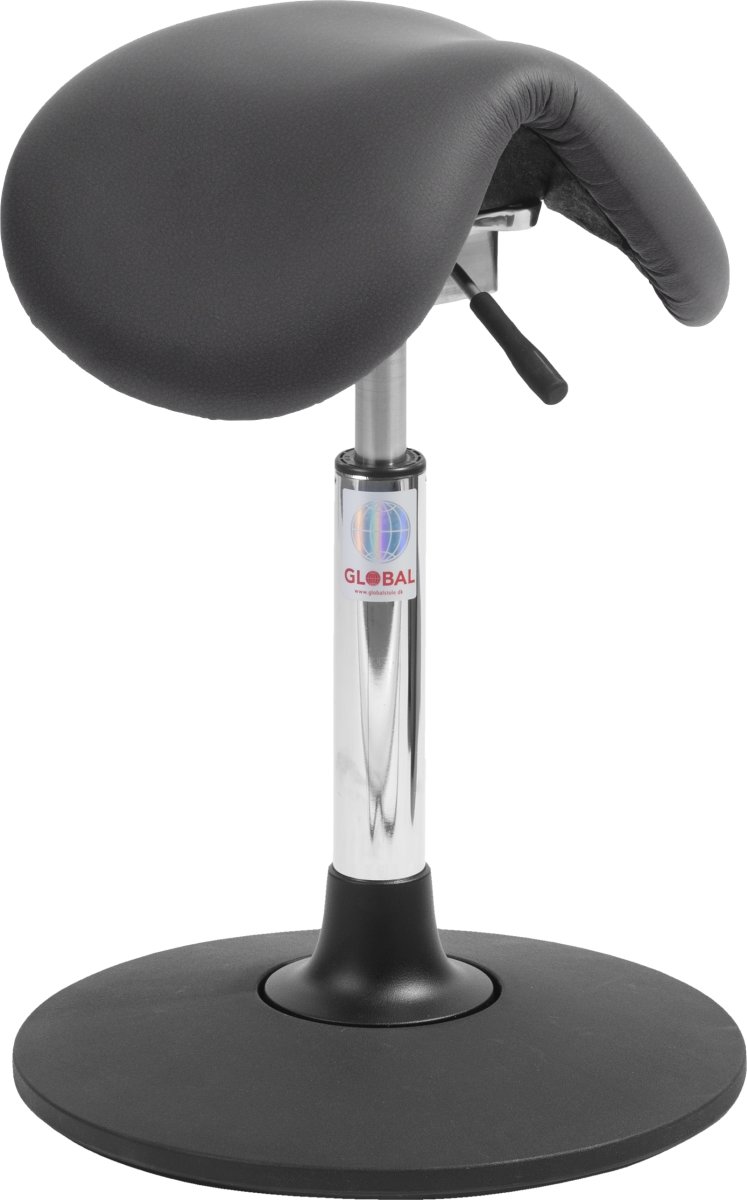 Dalton Sadelstol, Sort, Kunstlæder, 53-72 cm, Sway