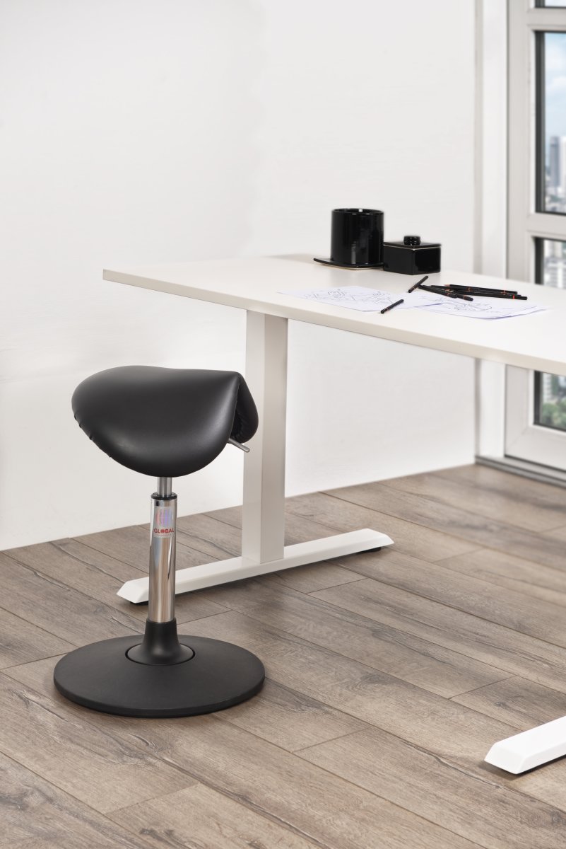 Dalton Sadelstol, Sort, Kunstlæder, 53-72 cm, Sway