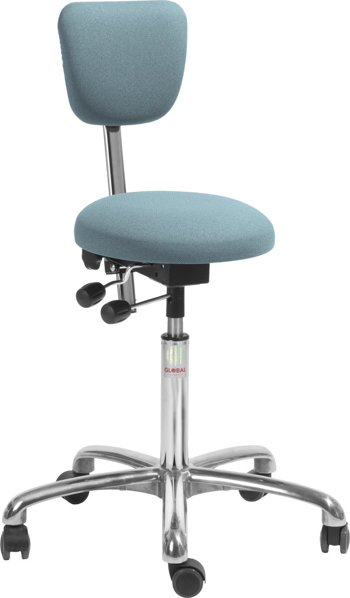 PAS Klinikstol, Blågrå, Stof, 60-79 cm, Ryglæn