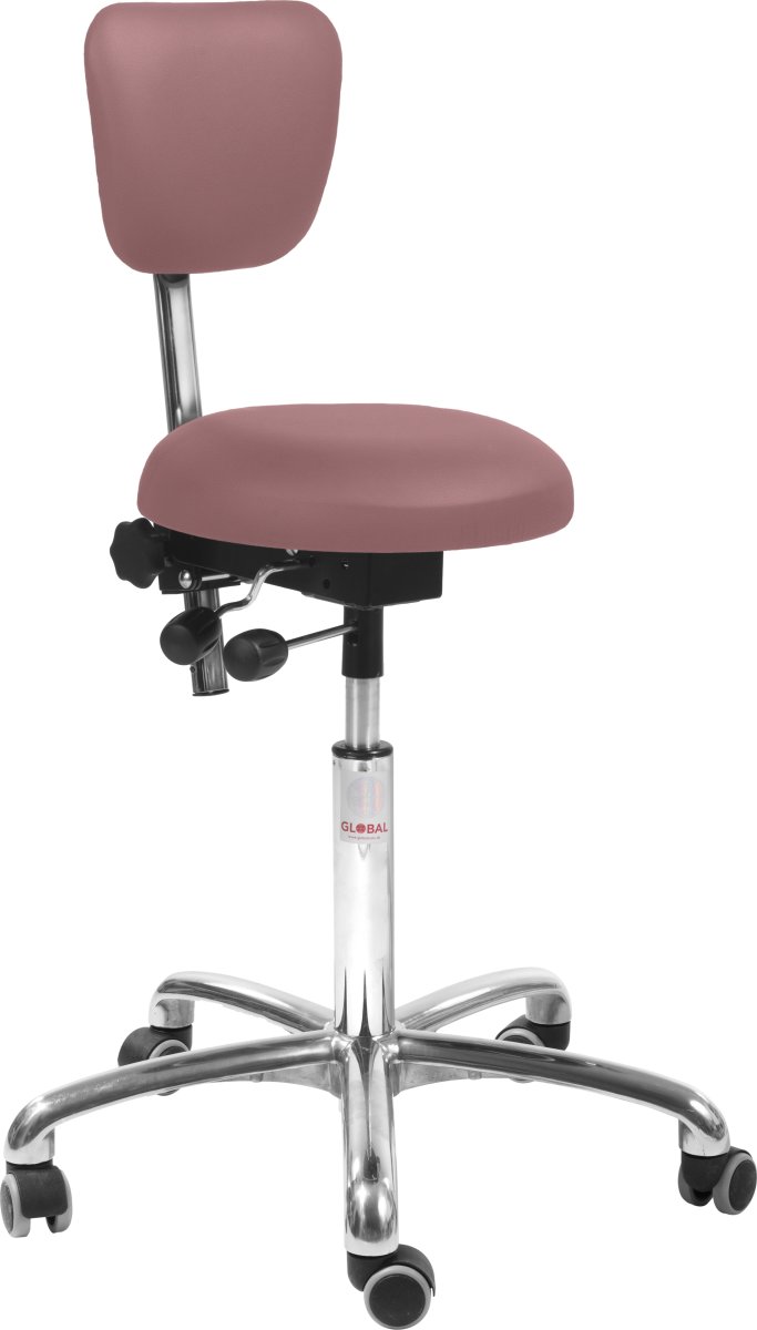 PAS Klinikstol, Rosa, Kunstlæder, 60-79cm, Ryglæn