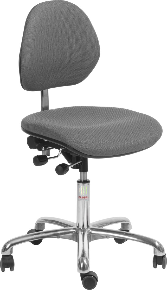 Office Arbejdsstol lav ryg, Grå, Stof, 44-56 cm