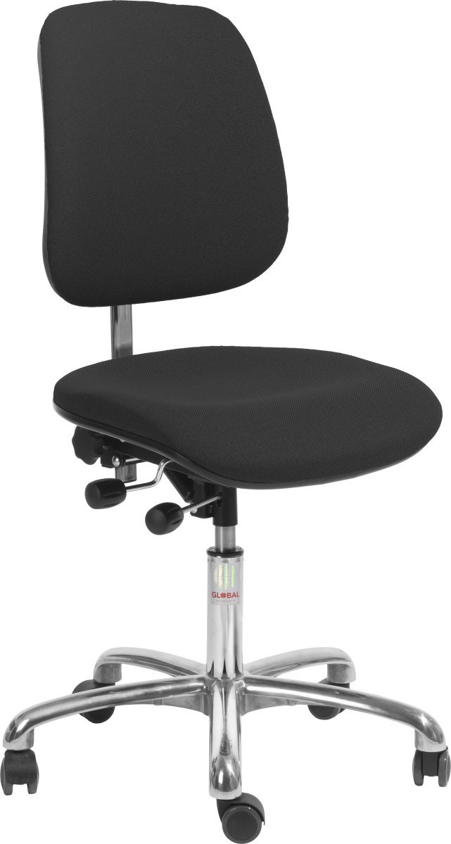 Office Arbejdsstol høj ryg, Sort, Stof, 44-56 cm