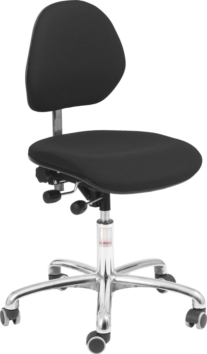 Office Arbejdsstol lav ryg, Sort, Stof, 44-56 cm