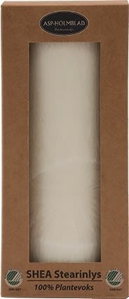 Bloklys, Shea-stearin, 6,7x15 cm, Hvid