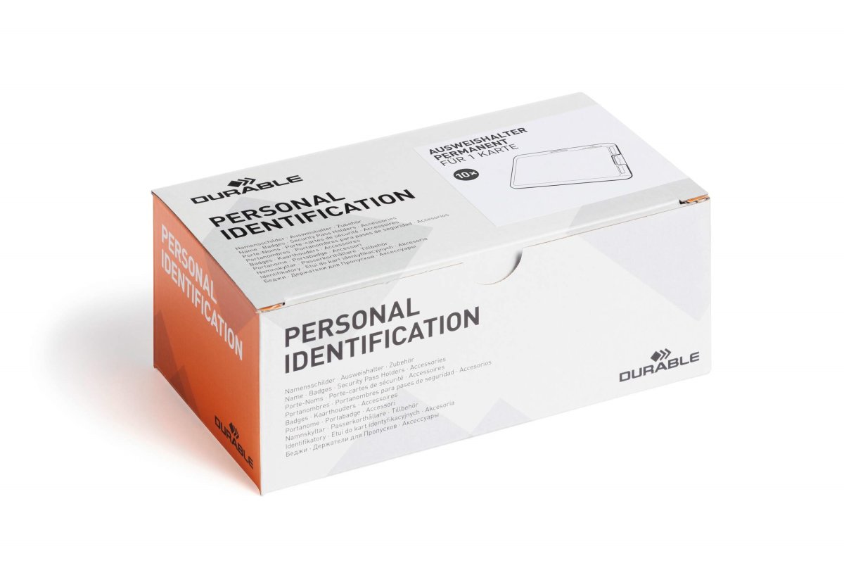 Durable Permanent Kortholder, 1 kort, 10 stk.