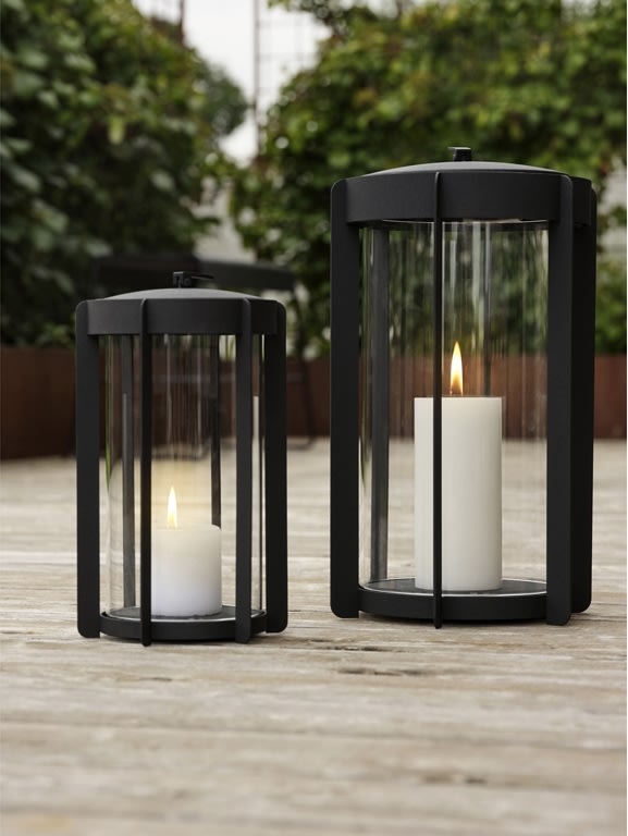 Zone Firefly Lanterne, m. glas, H25 cm, sort stål