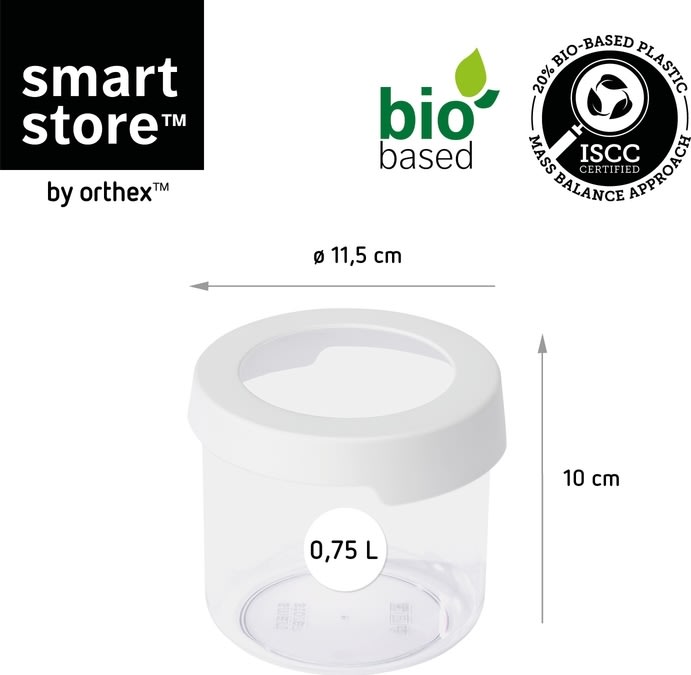 Vision opbevaringsboks, m/skruelåg, rund, 0,75 L