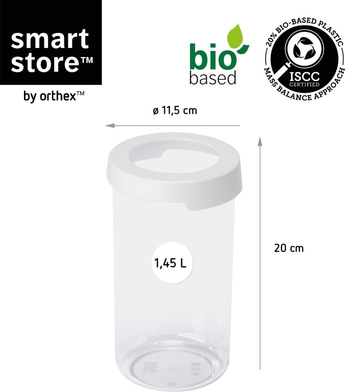 Vision opbevaringsboks, m/skruelåg, rund, 1,45 L