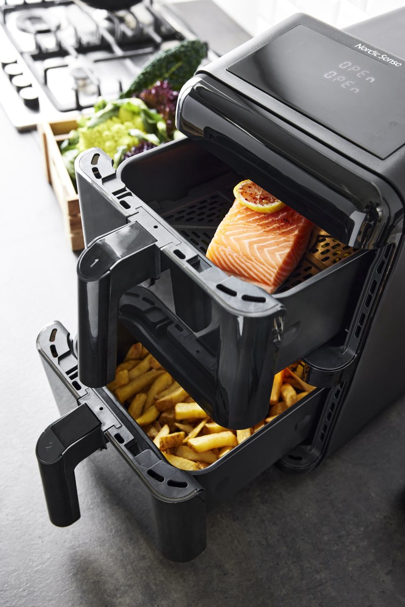 Nordic Sense Airfryer, 2 skuffer, 11,6 liter 2900w