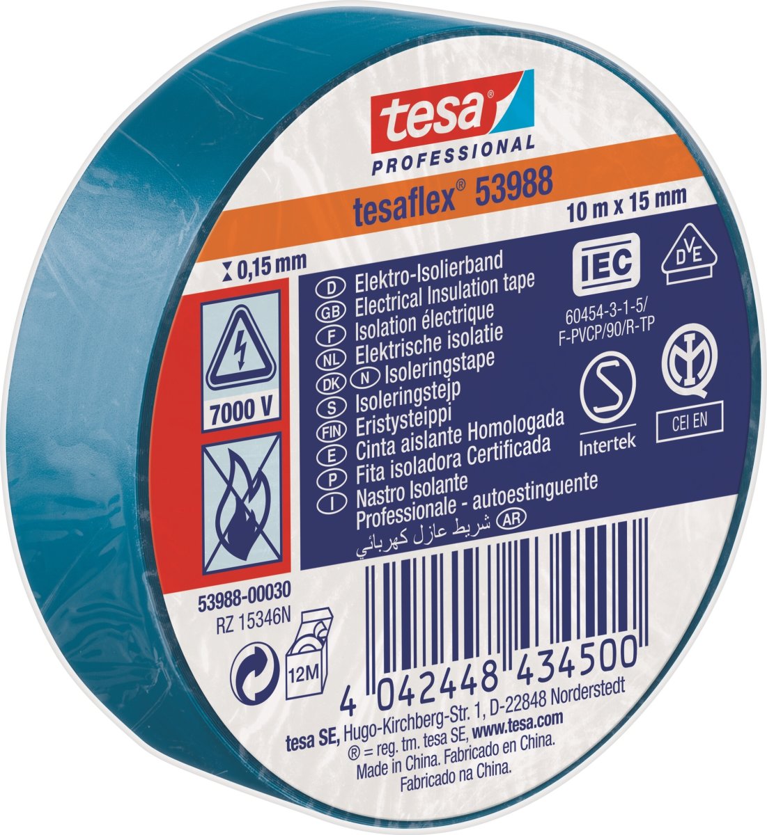 tesa Isoleringstape | 15mm x 10m | Blå