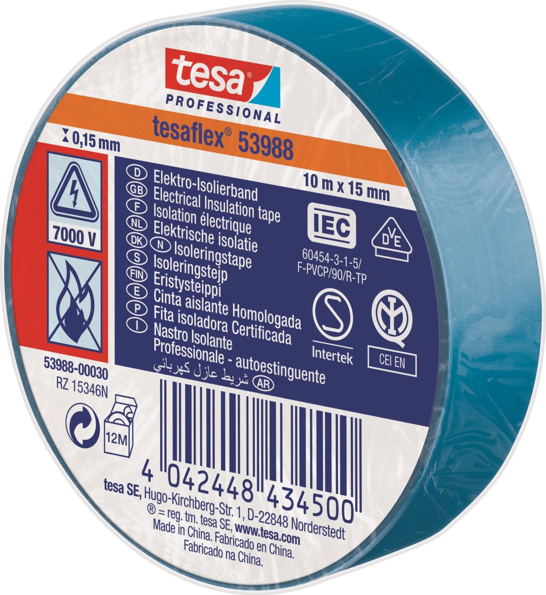 tesa Isoleringstape | 15mm x 10m | Blå