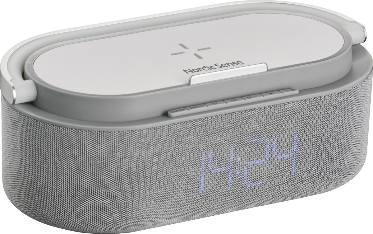 Nordic Sense Vækkeur, m. lys og Bluetooth, grå