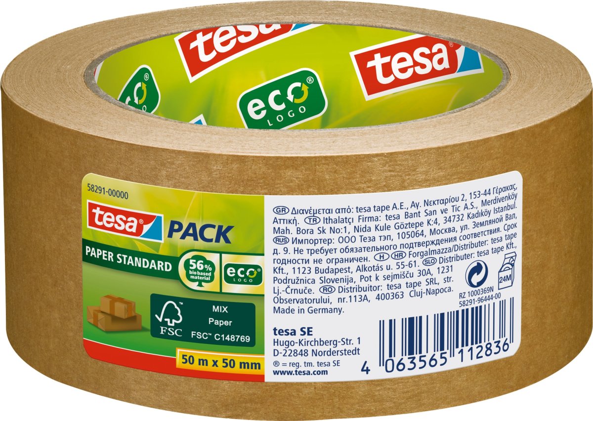 tesa Standard Pakketape | Papir | 50mm x 50m