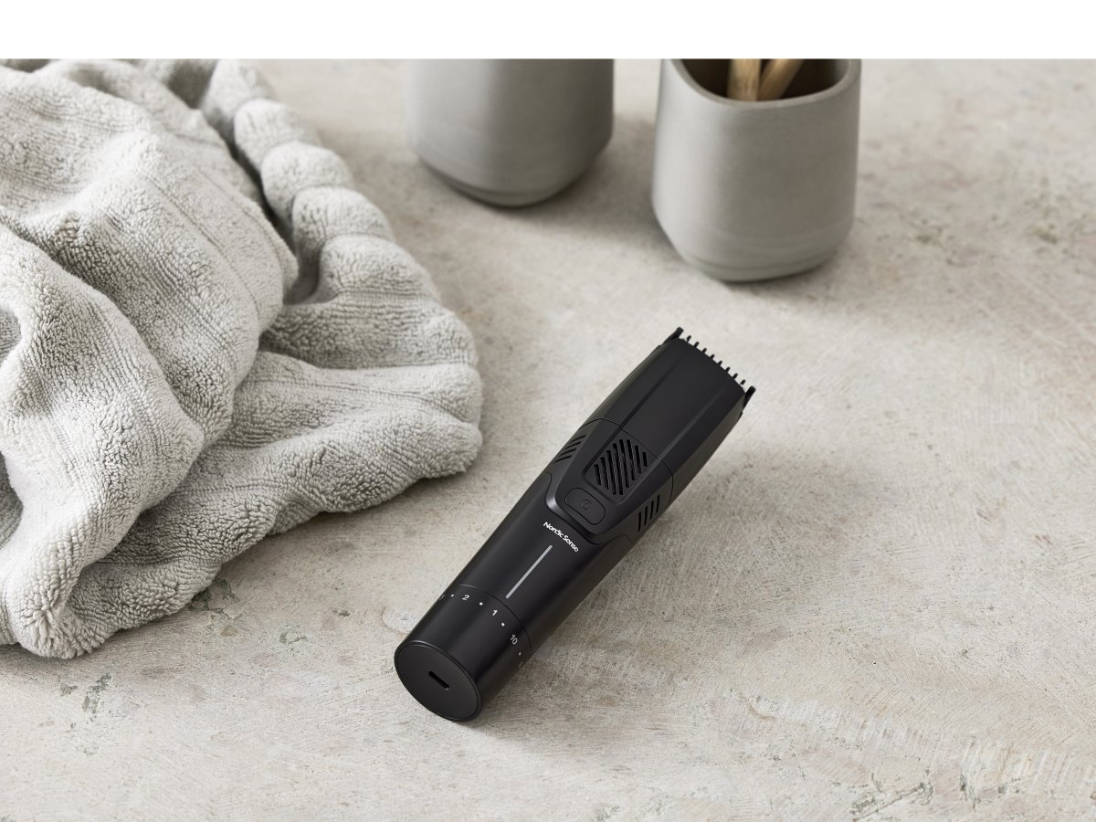 Nordic Sense Skægtrimmer m. Sug, sort