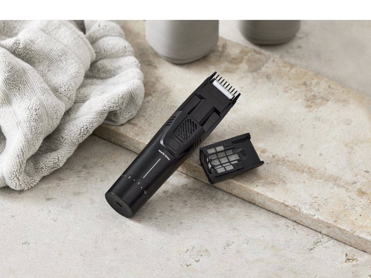 Nordic Sense Skægtrimmer m. Sug, sort