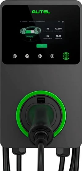 Autel MaxiCharger med kabel 22KW LCD, 4G, mørkegrå