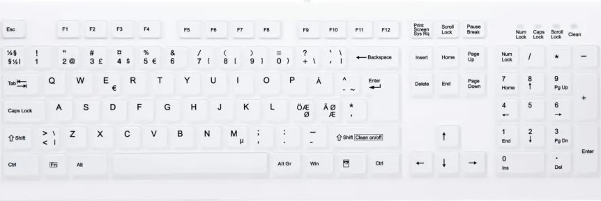 Cherry AK-C8100 medicinsk tastatur, hvid