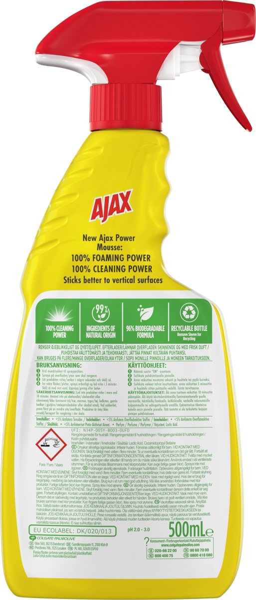 Ajax Spray | Power Mousse | Anti Kalk | 500 ml