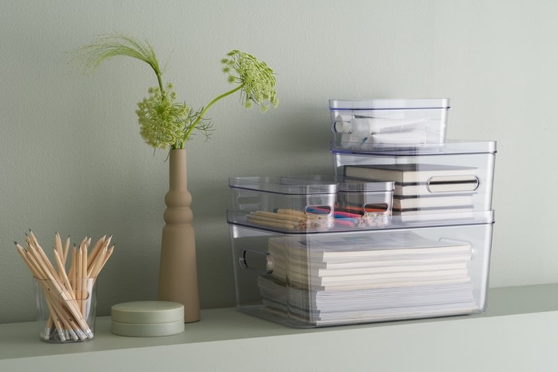 Compact Clear Opbevaringsboks Slim, 1,3 L