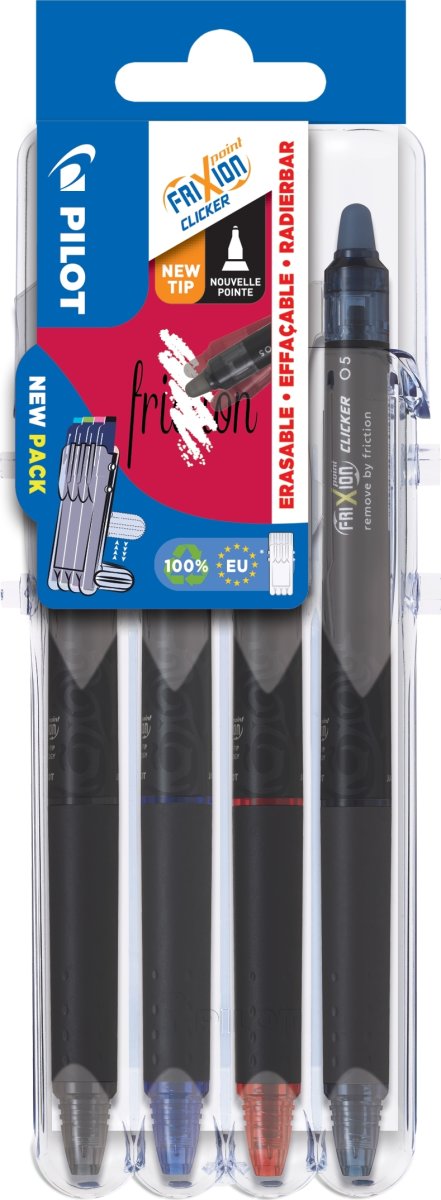 Pilot FriXion Point Clicker Rollerpen | 4 farver