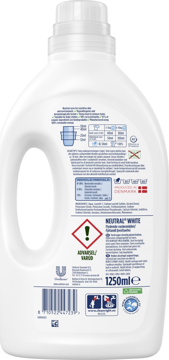 Neutral Flydende Vaskemiddel | White | 1,25 L