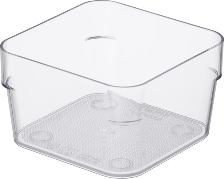 Compact Sort Opbevaringsboks, klar, 10x10cm