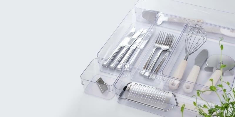 Compact Sort Opbevaringsboks, klar, 30x10cm