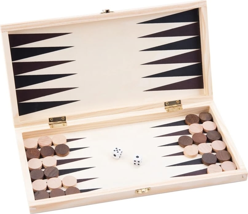 Brætspil Skak/Backgammon 33x33 cm, Foldbart