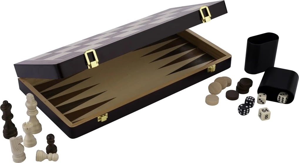 Brætspil Skak/Backgammon 30x30 cm, Foldbart