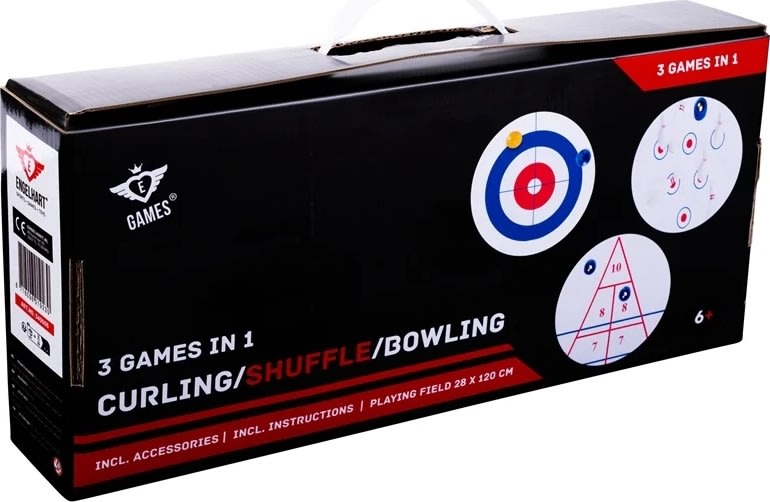 3-i-1 spilleboks - Curling, Shuffle, Bowling