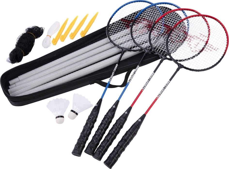 Badminton sæt inkl. ketsjere, bolde og net
