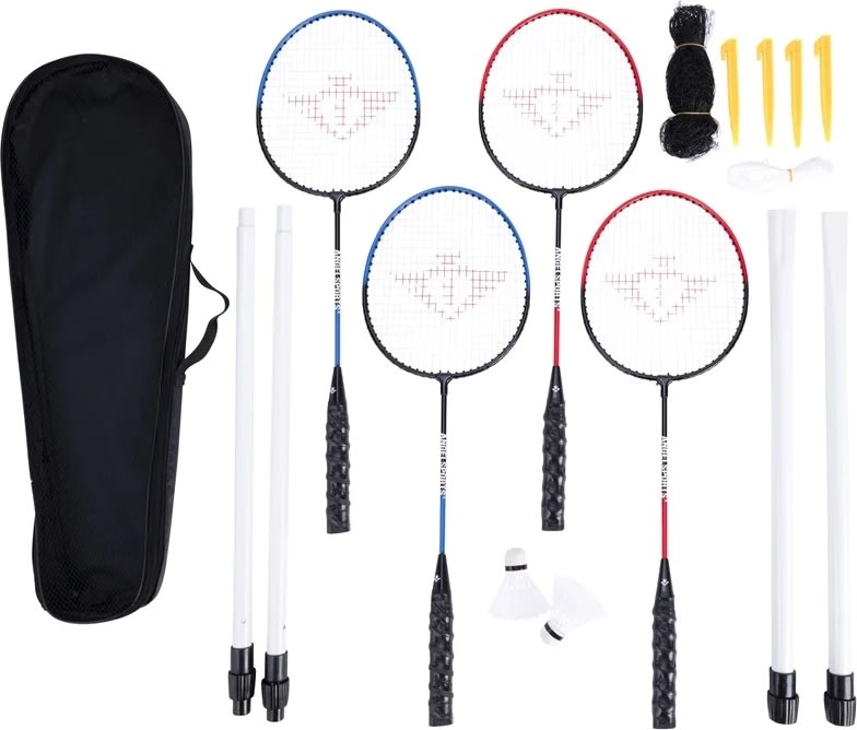 Badminton sæt inkl. ketsjere, bolde og net