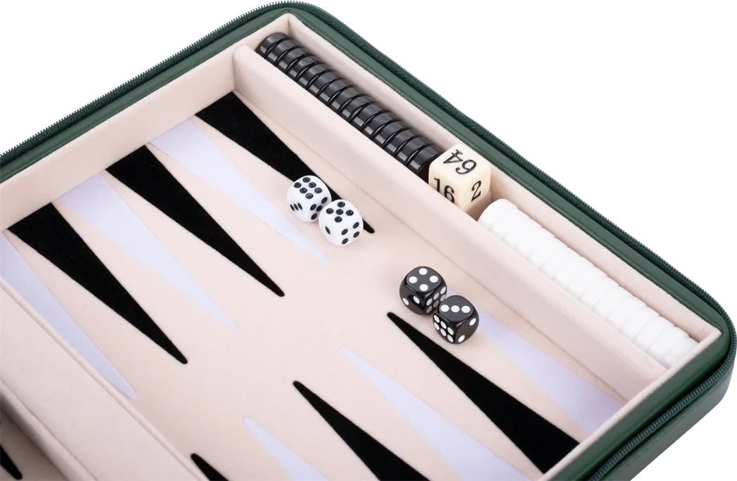 Brætspil Backgammon Rejsesæt 23x18 cm