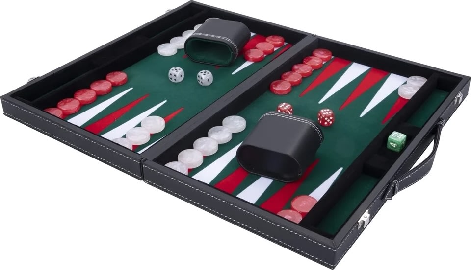 Brætspil Backgammon Sæt 38x23 cm, Foldbart