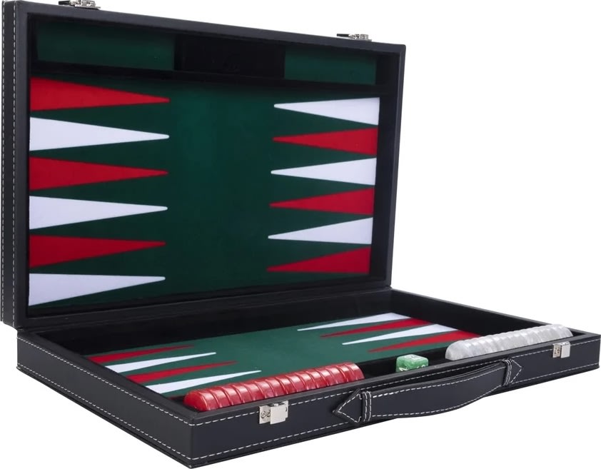 Brætspil Backgammon Sæt 38x23 cm, Foldbart