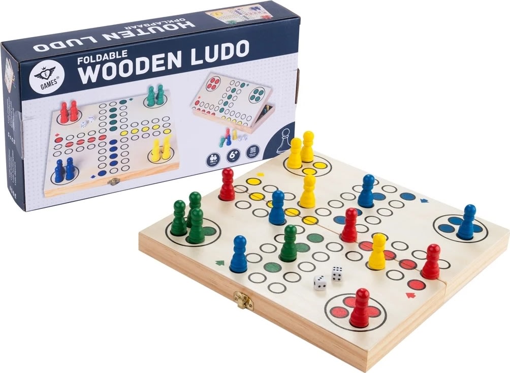Brætspil Ludo 30x30 cm, Foldbart