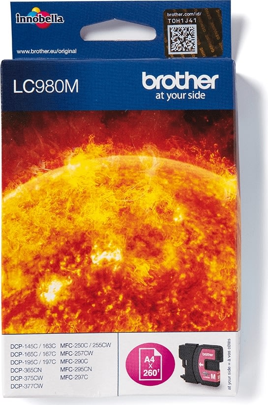 Brother LC980M blækpatron, rød, 260s