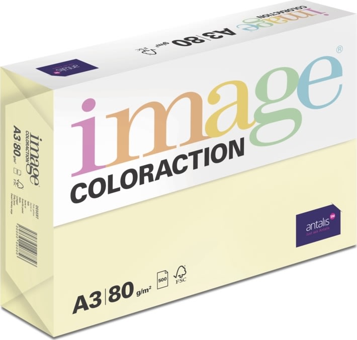Image Coloraction A3, 80g, 500ark, Pale yellow