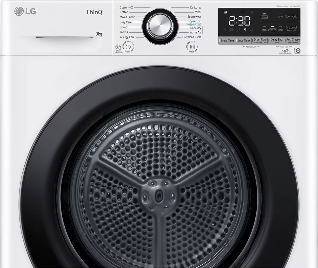 LG RV9DN9037 tørretumbler, 9KG, hvid