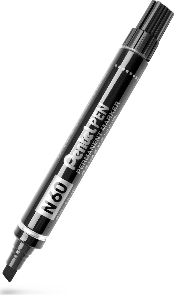 Pentel N60 Permanent marker | Skrå | Sort