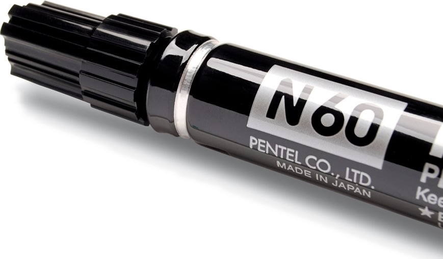 Pentel N60 Permanent marker | Skrå | Sort